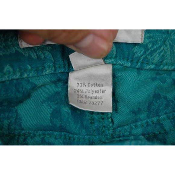 Lauren Conrad Pants Womens 8 Teal Floral Skinny Ankle Stretch Jeans Casual - Picture 6 of 14